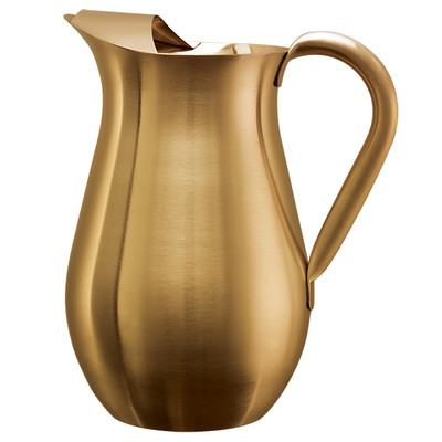Service Ideas WPB2BSVG 67.6 Oz. Vintage Gold Stainless Steel Thick Handle Bell Pitcher