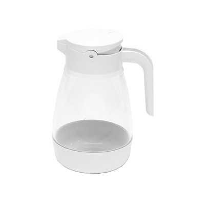 Service Ideas SY916WH 16 Oz. White Plastic Syrup Saver Syrup/Topping Dispenser