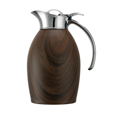 Service Ideas NIC10BSDW 1 L. Dark Wood Stainless Steel Nicollet Series Vacuum Insulated Carafe