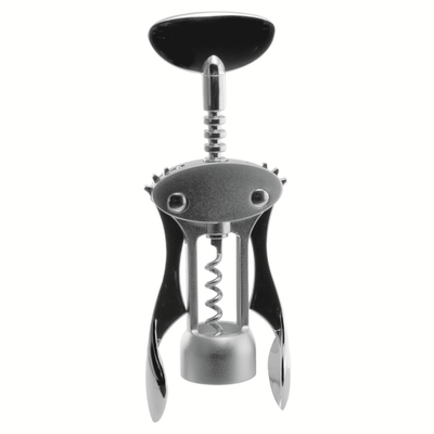 Service Ideas CSCRM2S Black Stainless Steel Wing Type Corkscrew