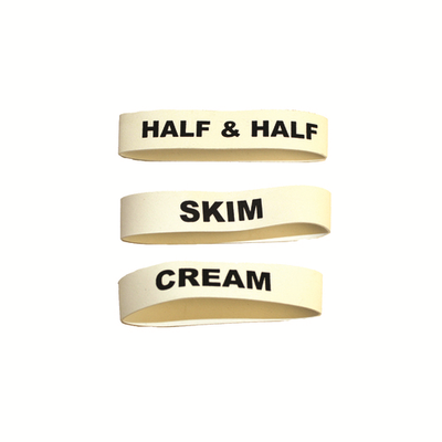 Service Ideas FBCOLDVAR &quot;Skim&quot; and &quot;Half &amp; Half&quot; and &quot;Cream&quot; Non-Toxic Rubber Flavorband Label