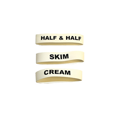 Service Ideas FBCOLDVAR "Skim" and "Half &amp; Half" and "Cream" Non-Toxic Rubber Flavorband Label
