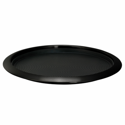 Service Ideas TR1412RIBX 13.75" W Black Round Metallic Elements Non-Slip Tray