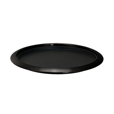 Service Ideas TR1412RIBX 13.75" W Black Round Metallic Elements Non-Slip Tray