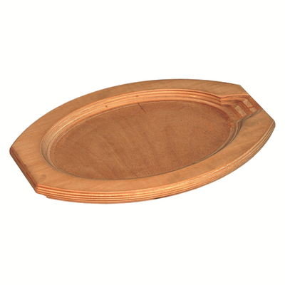 Service Ideas SK107BH 12" W Wood Oval Hot Solutions Fajita Skillet Underliner