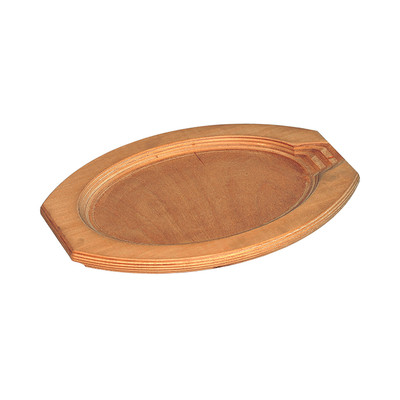 Service Ideas SK107BH 12" W Wood Oval Hot Solutions Fajita Skillet Underliner