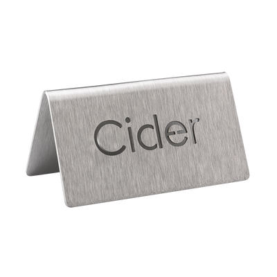 Service Ideas 1C-BF-CIDER-MOD 3" W Stainless Steel Brushed Finish Printed Signs