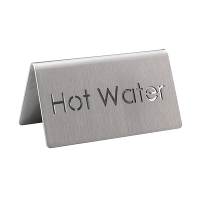 Service Ideas 1C-BF-HOTWATER-MOD 1.5" H Metal "Hot Water" Beverage ID Tent