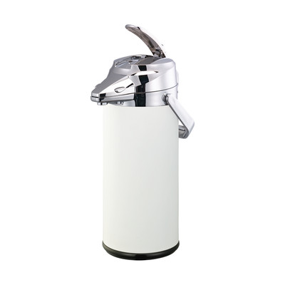 Service Ideas ENALS22SCHWH 2.2 L. Stainless Steel with White Powder Coat Finish Snap -On Flavor Lever Style Signa-Air Airpot