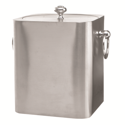 Service Ideas IBSQ3BS 50.7 Oz. Square 18/8 Stainless Steel Brushed Finish Ice Bucket
