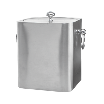 Service Ideas IBSQ3BS 50.7 Oz. Square 18/8 Stainless Steel Brushed Finish Ice Bucket