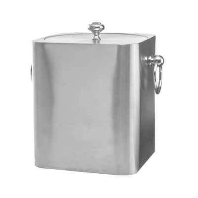 Service Ideas IBSQ3BS 50.7 Oz. Square 18/8 Stainless Steel Brushed Finish Ice Bucket