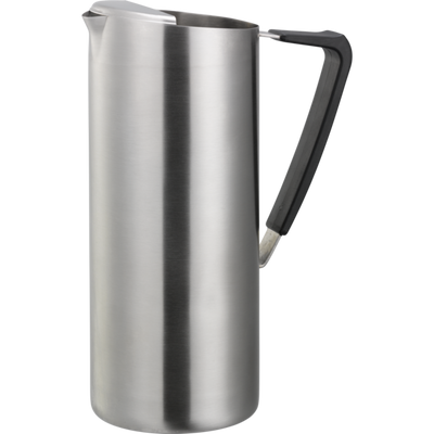 Service Ideas X7025BSV2 64 Oz. Brushed Stainless Steel with Ice Guard Slim Water Pitcher