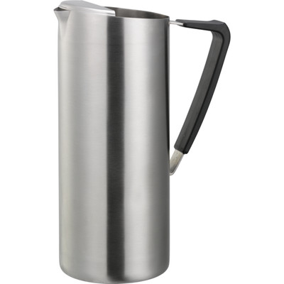 Service Ideas X7025BSV2 64 Oz. Brushed Stainless Steel with Ice Guard Slim Water Pitcher