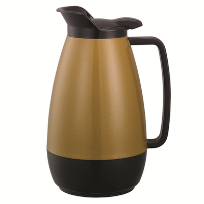 Service Ideas TS101KB 33.8 Oz. Gold Plastic Thermo-Serv Flip-Top Server