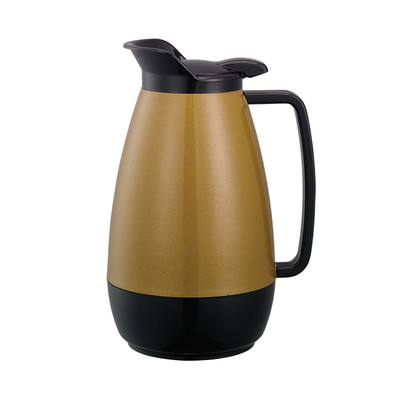 Service Ideas TS101KB 33.8 Oz. Gold Plastic Thermo-Serv Flip-Top Server