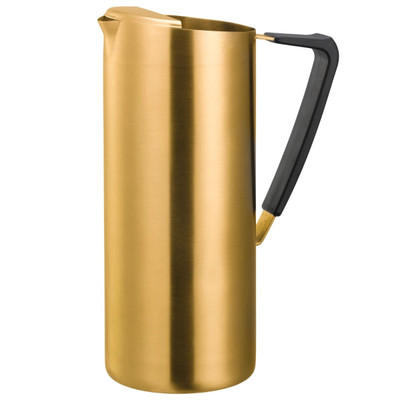 Service Ideas X7025BSVGV2 64.24 Oz. Vintage Gold Stainless Steel with Ice Guard Slim Water Pitcher