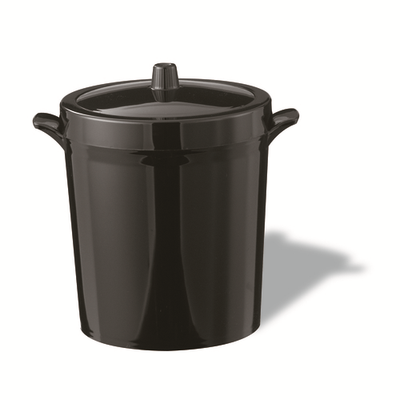Service Ideas IB3BL 3 L. Black Plastic Double Wall Round Ice Bucket