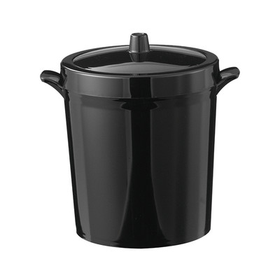 Service Ideas IB3BL 3 L. Black Plastic Double Wall Round Ice Bucket