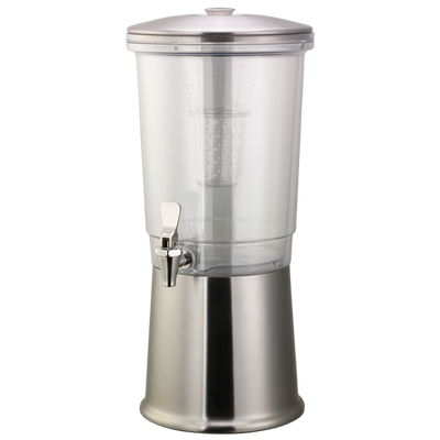 Service Ideas CBDDW3GSS 3 Gal. Clear Container Stainless Steel Base and Lid Beverage Dispenser