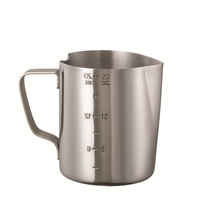 Service Ideas FROTH206 20 Oz. Stainless Steel Brushed Finish with Handle Frothing Pitcher