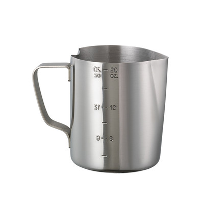 Service Ideas FROTH206 20 Oz. Stainless Steel Brushed Finish with Handle Frothing Pitcher