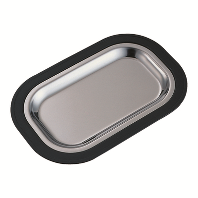 Service Ideas OT11BLC 12.5" W Stainless Steel Rectangular Thermo-Plate Platter