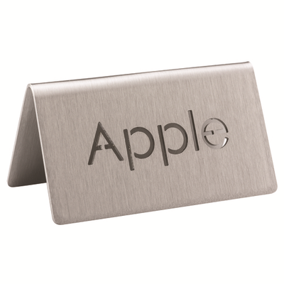 Service Ideas 1C-BF-APPLE-MOD 3" W Stainless Steel Brushed Finish Printed Signs