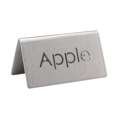 Service Ideas 1C-BF-APPLE-MOD 3" W Stainless Steel Brushed Finish Printed Signs