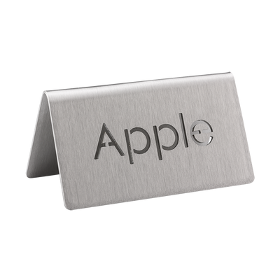 Service Ideas 1C-BF-APPLE-MOD 3" W Stainless Steel Brushed Finish Printed Signs