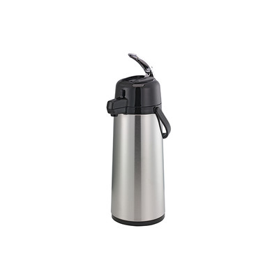 Service Ideas ECALS22SS 2.4 L. Stainless Steel Lever Black Lid Eco-Air Airpot