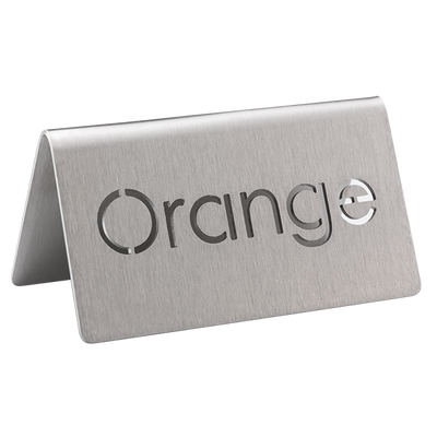Service Ideas 1C-BF-ORANGE-MOD 1.5" H Metal "Orange" Beverage ID Tent