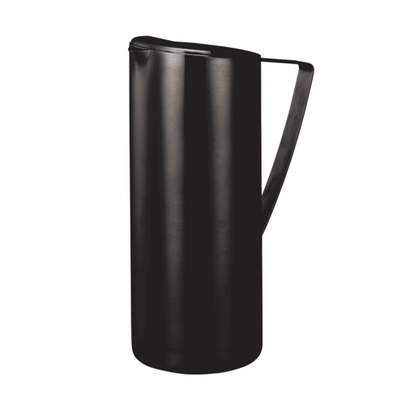 Service Ideas X7025BSBX 64.2 Oz. Black Stainless Steel Slim Profile Metallic Elements Water Pitcher