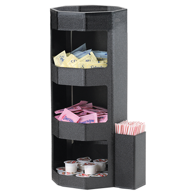 Service Ideas OCH7715C 7" W Black Plastic Octagon Condiment Caddy