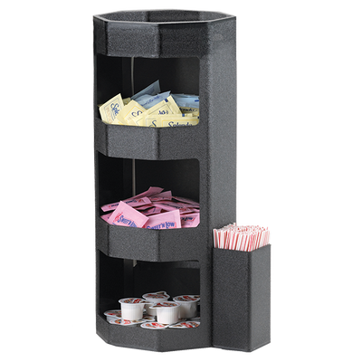 Service Ideas OCH7715C 7" W Black Plastic Octagon Condiment Caddy