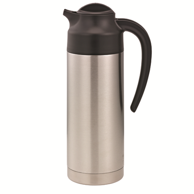 Service Ideas S2SN100 33.8 Oz. Stainless Steel Black SteelVac Vacuum Creamer