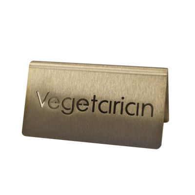 Service Ideas 1C-BF-VEGETARN-MOD 1.5" H Metal "Vegetarian" Beverage ID Tent