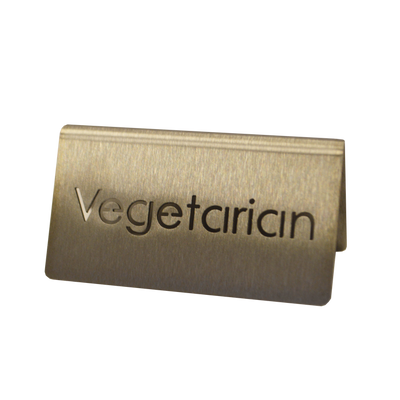Service Ideas 1C-BF-VEGETARN-MOD 1.5" H Metal "Vegetarian" Beverage ID Tent