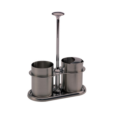 Service Ideas STCCRSG4DT 4 Oz. Dark Tungsten Stainless Steel Holder Creamer and Sugar Set