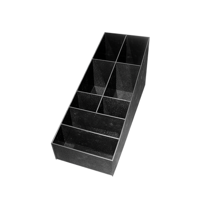 Service Ideas CCPL8V2 9" W x 23" D x 11" H Black Plastic 8-Compartments Condiment Caddy