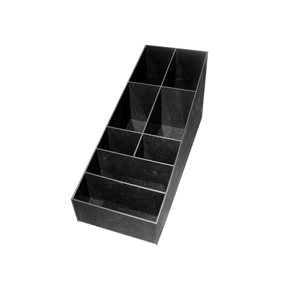 Service Ideas CCPL8V2 9" W x 23" D x 11" H Black Plastic 8-Compartments Condiment Caddy