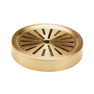 Service Ideas DT6BSVG Vintage Gold Stainless Steel Round 2-Piece Metallic Element Drip Tray