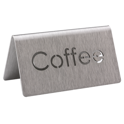 Service Ideas 1C-BF-COFFEE-MOD 1.5" H Metal "Coffee" Beverage ID Tent