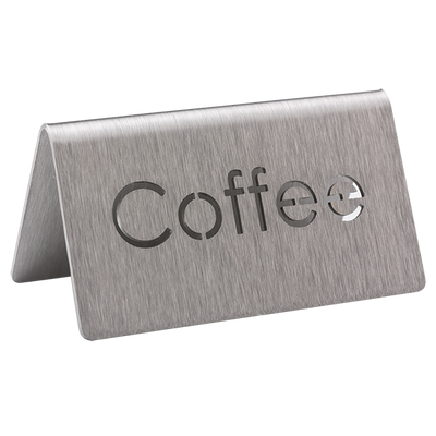 Service Ideas 1C-BF-COFFEE-MOD 1.5" H Metal "Coffee" Beverage ID Tent