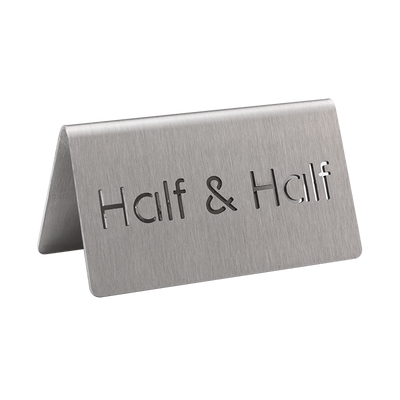 Service Ideas 1C-BF-HALF&amp;HALF-MOD 1.5" H Metal "Half &amp; Half" Beverage ID Tent