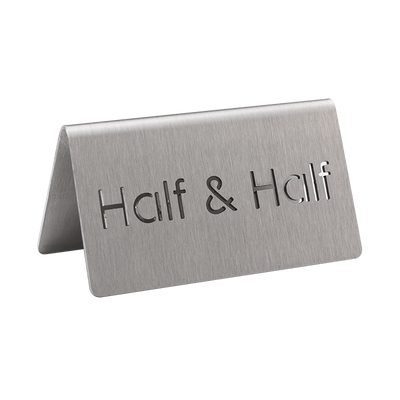 Service Ideas 1C-BF-HALF&HALF-MOD 1.5" H Metal "Half & Half" Beverage ID Tent