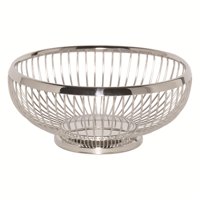 Service Ideas WBR9PS 8.5" Dia. Stainless Steel Round Basket