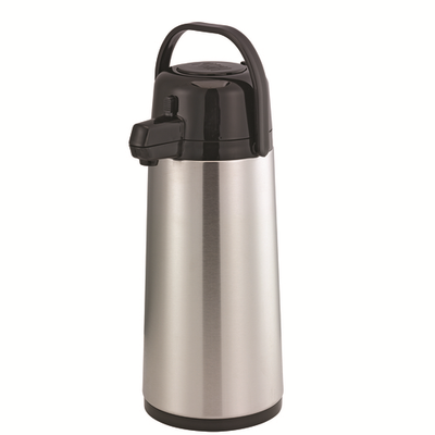 Service Ideas ECA19S 1.9 L. Stainless Steel Push Button Black Lid Eco-Air Airpot