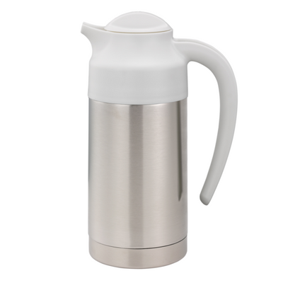 Service Ideas S2SN70WHT SteelVacĀ® 23.7 Oz. Stainless Steel White Insulated Creamer with Lid