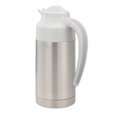 Service Ideas S2SN70WHT SteelVac® 23.7 Oz. Stainless Steel White Insulated Creamer with Lid